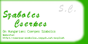 szabolcs cserpes business card